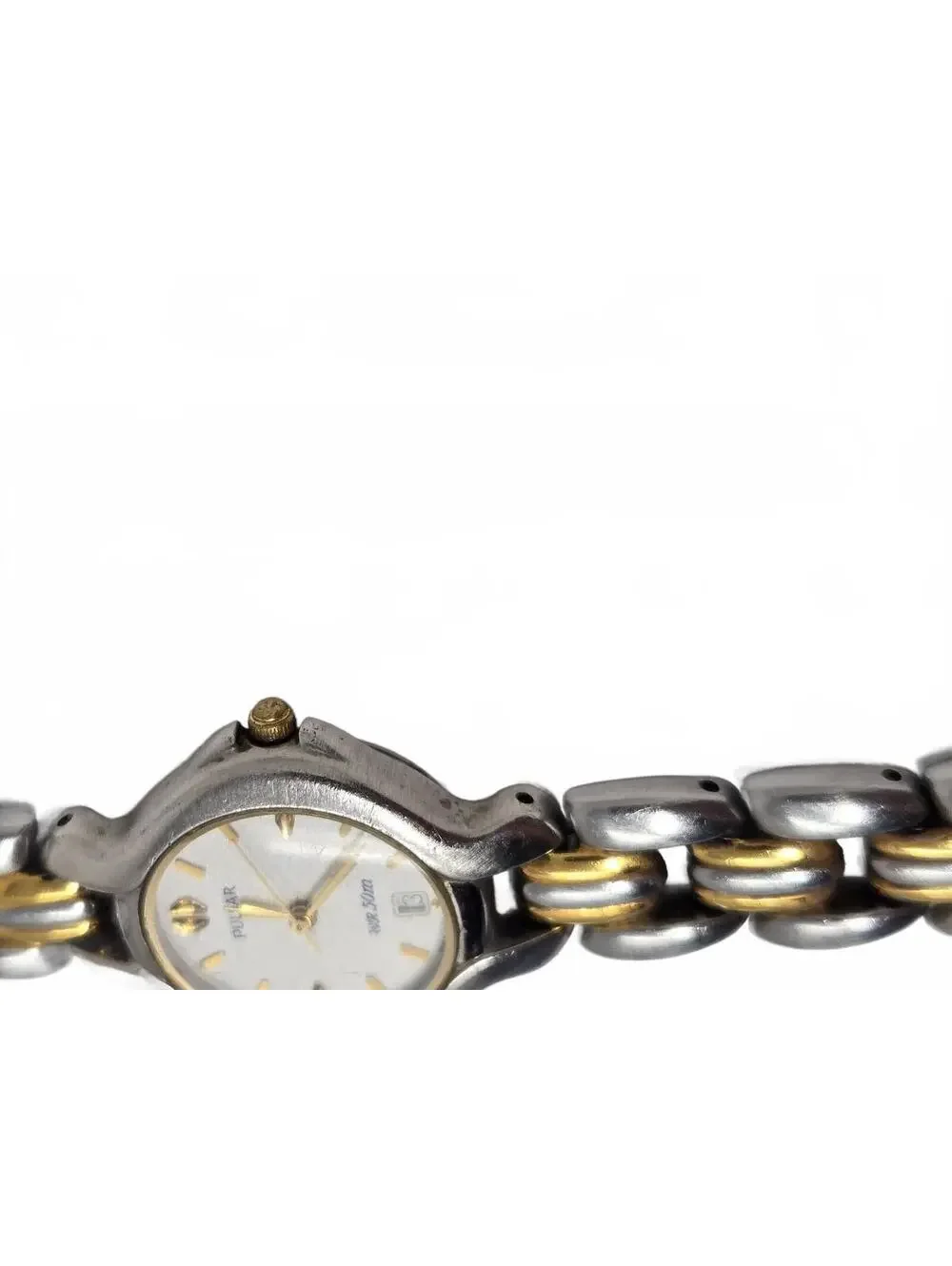 Vintage Pulsar Two-Tone Stainless Steel Women's Dress Watch with White Dial